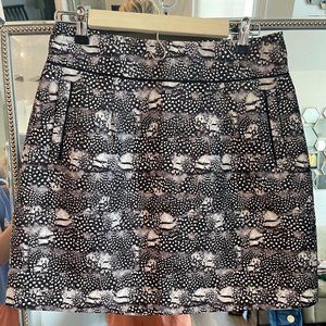 JCrew Black and White Patterned Mini Skirt Size: 8